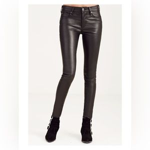 TRUE RELIGION Leather HALLE Super Skinny Jeans